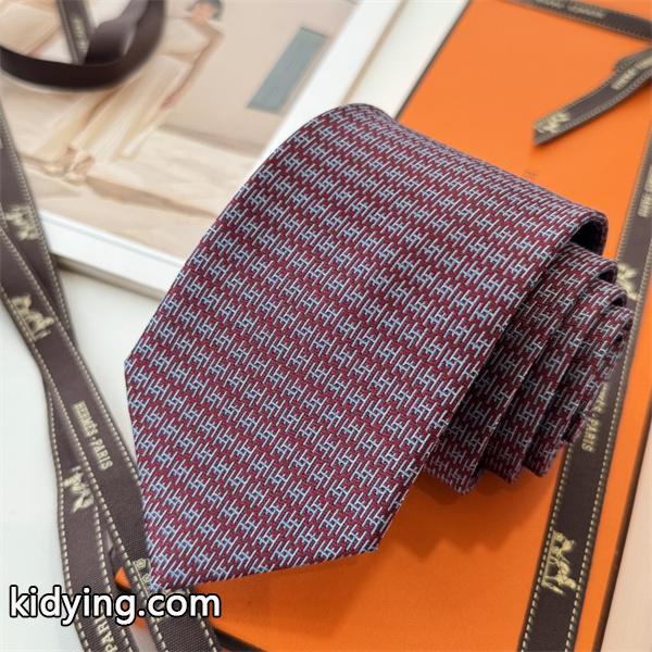 エルメス Hermes 激安 メンズ ネクタイ 新作 H総柄 デザイン シルク100% 手仕上げ ビジネス用-5