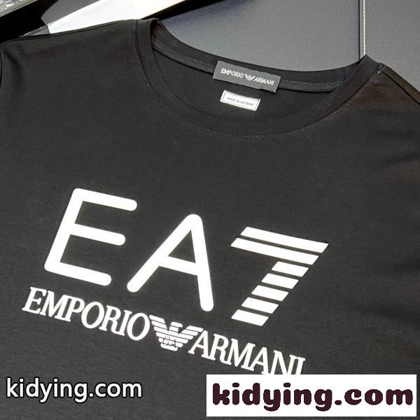 EA7 コピー EMPORIO ARMANI エンポリオアルマーニ ビッグロゴプリント 半袖Tシャツ スポーツラグジュアリー 軽快フィット 2026新作-5