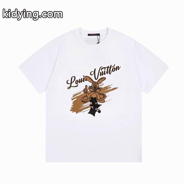 LOUIS VUITTONルイヴィトンコピーAVEC POCHE UPSIDE DOWN LVメンズクルーネック半袖Tシャツ-0