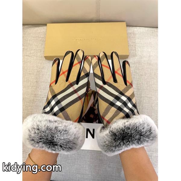 高級志向 保温効果 ベージュ チェック BURBERRY バーバリー コピー グローブ 冬外出向け-7