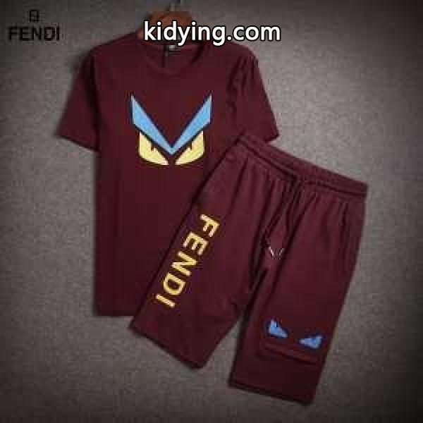 海外セレブ愛用 2015 フェンディ FENDI 半袖Tシャツ 上下セット 4色可選_フェンディ FENDI_ブランド コピー 激安(日本最大級)-0