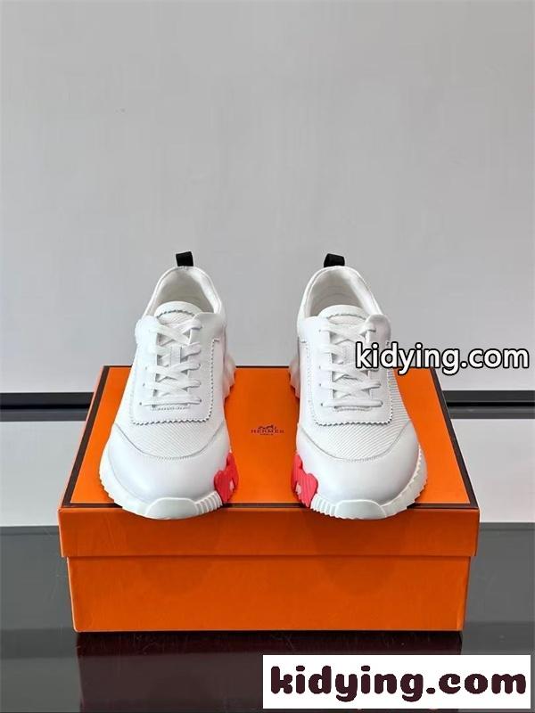 スニーカー メンズ 軽量設計 HERMES 通気メッシュ 厚底ソール エルメス コピー クッション性-1