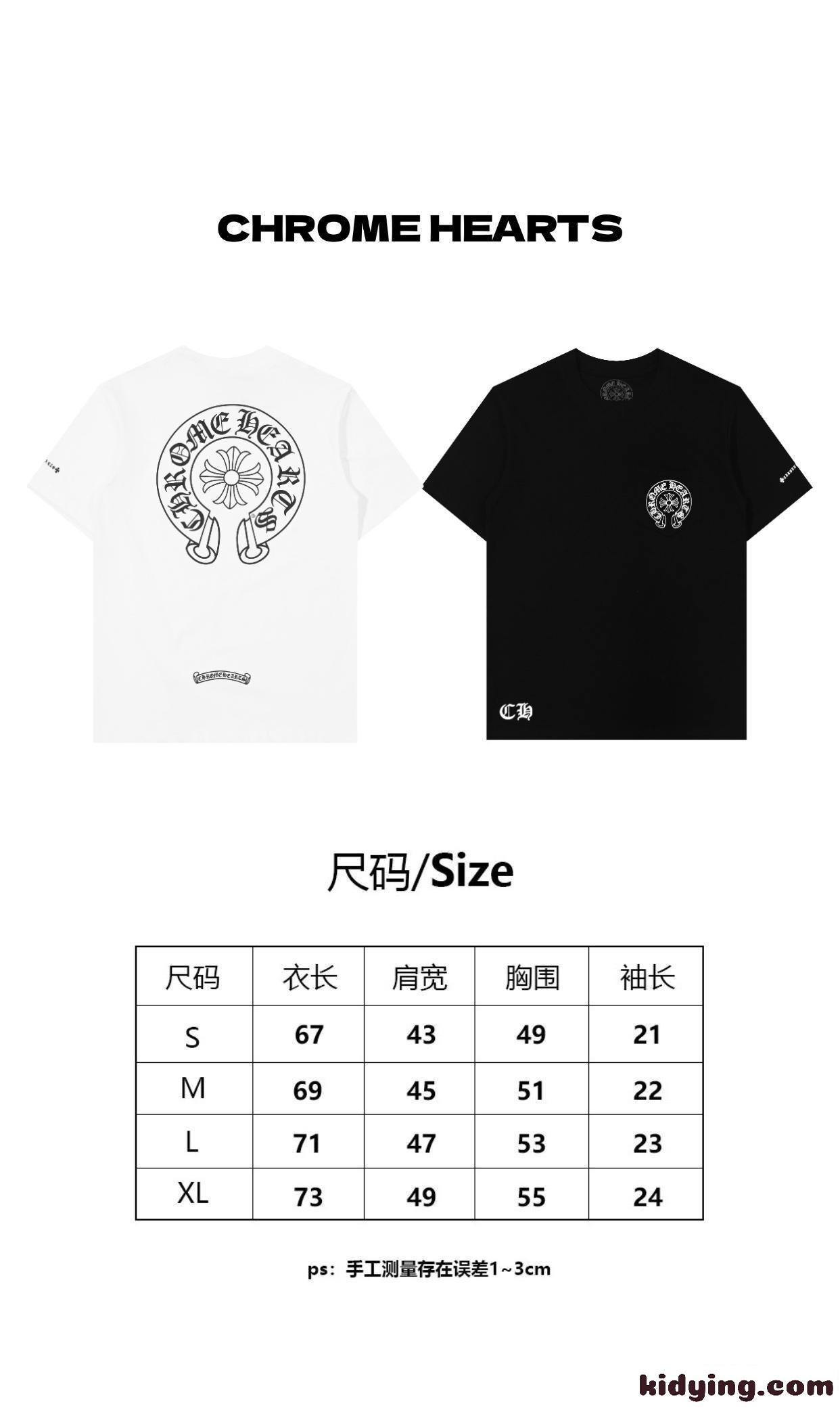 ロゴプリント ブラック ホワイト対応 CHROME HEARTS クロムハーツ コピー Tシャツ デイリー使い 旬アイテム-6