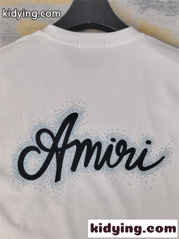 アミリ コピー AMIRI ミニマル ポイント刺繍 半袖Tシャツ メンズ レディース兼用 シンプル 上質-3