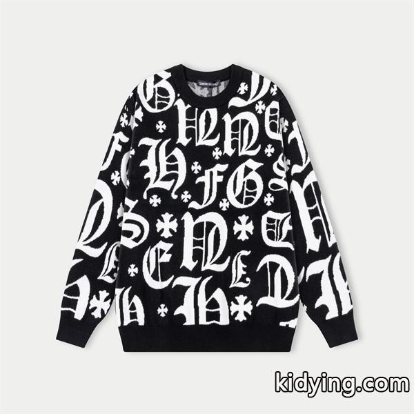 2025秋冬 限定 CHROME HEARTS クロムハーツ コピー プレミアム ブラック プルオーバー ニット 人気-0