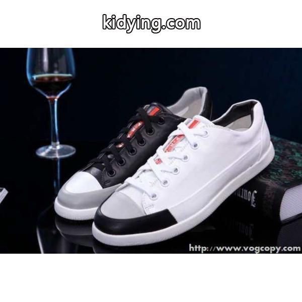 完璧な白黒结び 2015 PRADA プラダ フラットシューズ 2色可選_スニーカー、靴_メンズファッション_スーパーコピーブランド激安通販 専門店-0