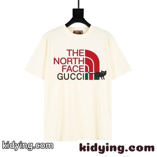 今季大本命 ブラック アウトドア ストリート トレンド GUCCI THE NORTH FACE グッチ コピー 半袖Tシャツ-4