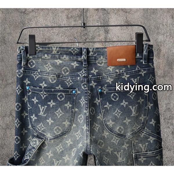 2025秋冬・ブルー ヴィンテージ モノグラム LOUIS VUITTON ルイヴィトン コピー デニムパンツ 新作必見-3