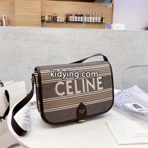 日本未上陸 CELINE セリーヌコピーショルダーバッグ レディース ブラウンのストライプ 幅広い年代で使える逸品-0