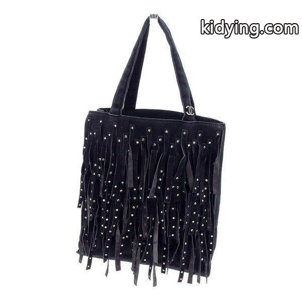 Chanel バッグ ハンドバッグ ストーン付きフリンジ ココマーク ブラック シルバー レディース 中古 Bag :Y3234:ブランドデポTOKYO - 通販ショッピング-0
