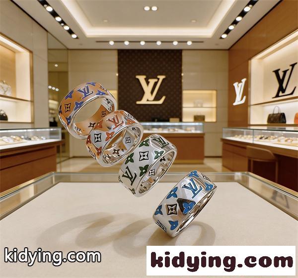 リング レディース メンズ シルバー カラフル エナメル モノグラム 幅広リング ブルー ルイヴィトン コピー LOUIS VUITTON グリーン オレンジ ホワイト ペアリング 指輪 高級感 ストリート 人気-5