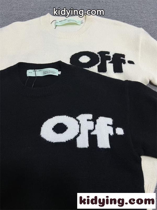ビッグロゴ入り クルーネック仕様 大人カジュアル OFF-WHITE オフホワイト コピー セーター 注目モデル 再入荷チェック-6