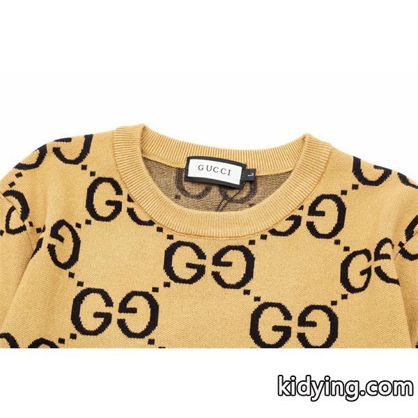 GUCCI コピー エレガントGG総柄 クルーネック ニット セーター ベージュ モノグラム グッチ-1