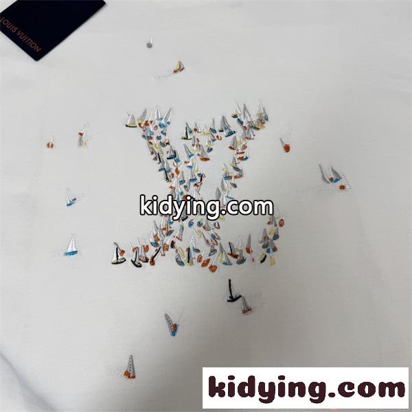 ルイ・ヴィトン コピー Tシャツ 半袖 ワイドフィット ホワイト 軽量 通気性 上品仕上げ Louis Vuitton ルイヴィトン 柔らか 立体ロゴ-3