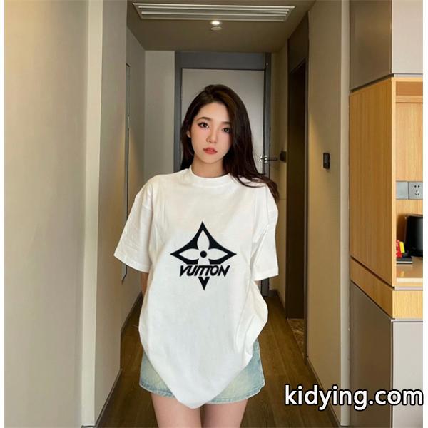 ヴィトン 新作 コピーLOUIS VUITTONお買い得高品質合わせやすい機能美高い実用性ｔシャツブラックホワイト-0