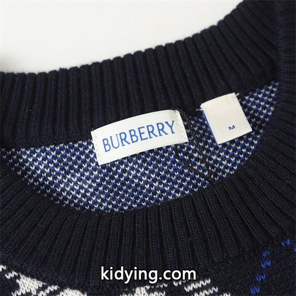 Burberry 紺色格子柄デザイン 秋冬大人気定番 バーバリー 偽物 クルーネックニット スーパーコピークオリティ-4