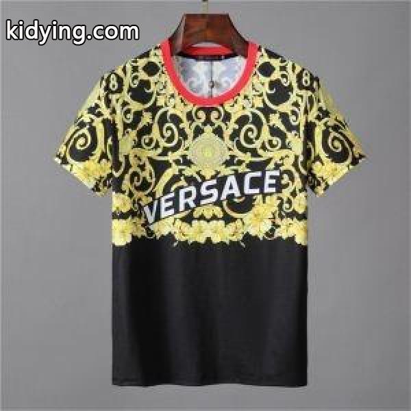 赤字超特価新品お洒落シンプルtシャツ流行りファッションブラックホワイトVERSACEヴェルサーチ 通販 メンズ-0