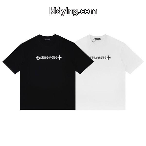 ベーシックスタイルのCHROME HEARTSクロムハーツコピーの男女兼用のクルーネック半袖Tシャツファッション通販品-0