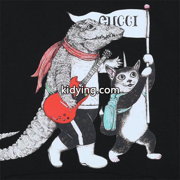 プリント パーカー ブラック ユーモラス 印象的 ストーリー GUCCI グッチ コピー-3