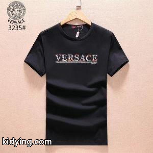 ヴェルサーチ半袖ＴシャツVERSACE丸首プリントロゴＴシャツインナーカットソー３色可選-0