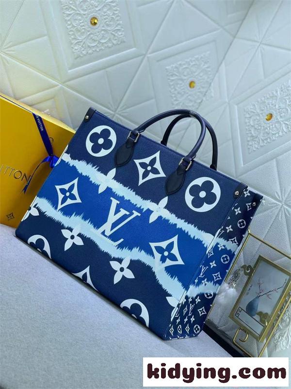 モノグラム プリント Louis Vuitton コピー トートバッグ ブルー ホワイト ハンドバッグ 春夏 カジュアル ルイ・ヴィトン-3