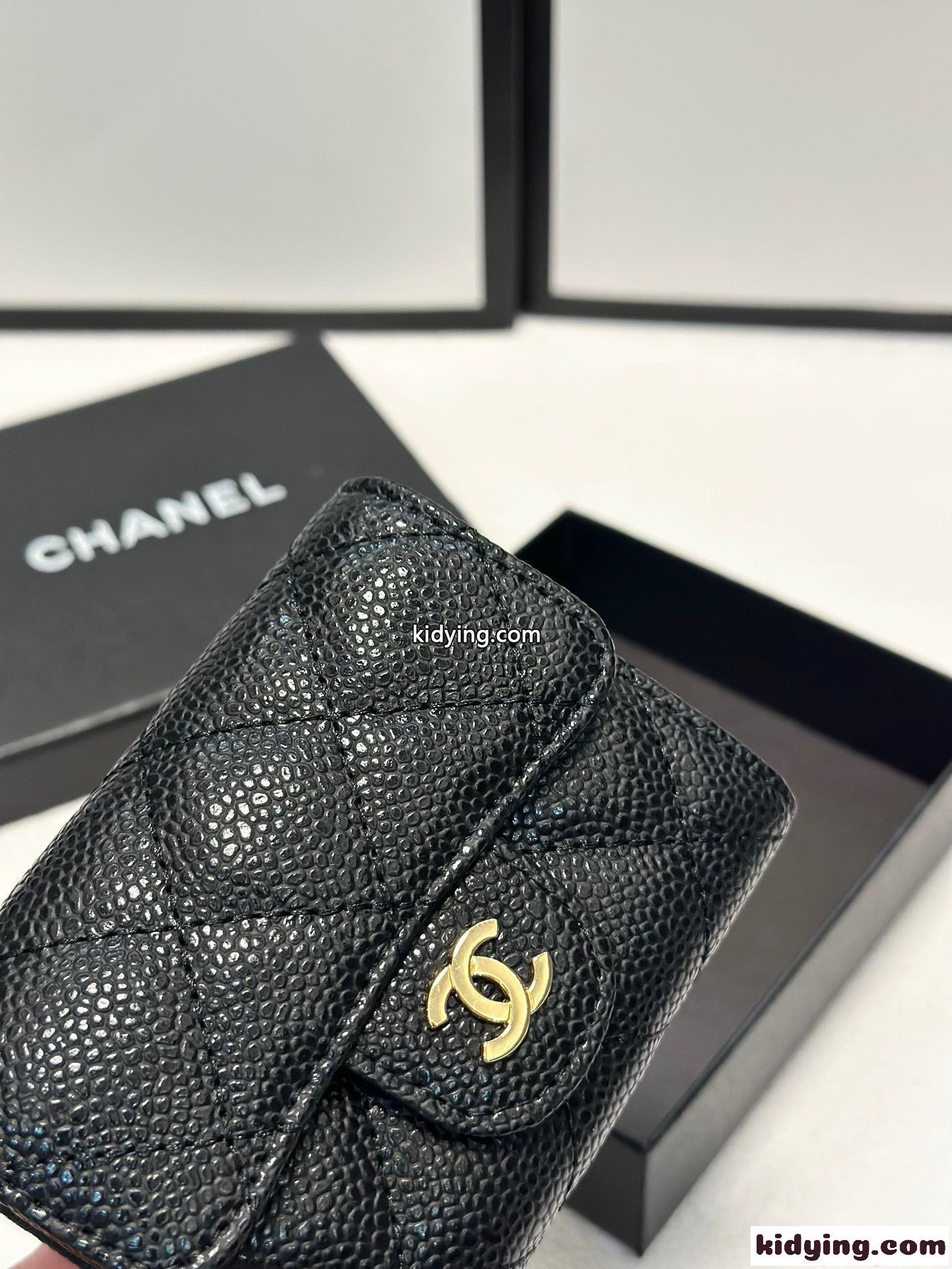 コインケース シャネル スーパーコピー ブラック レザー 小さめ ミニ財布 高級感 CHANEL-3