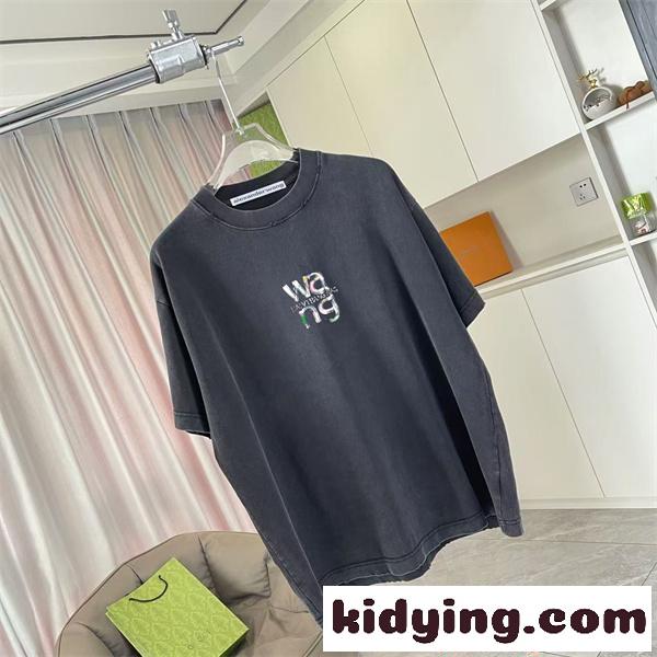 Alexander wang プリント Tシャツ ミニロゴデザイン アレキサンダーワン コピー 韓国ストリート 夏ファッション-2