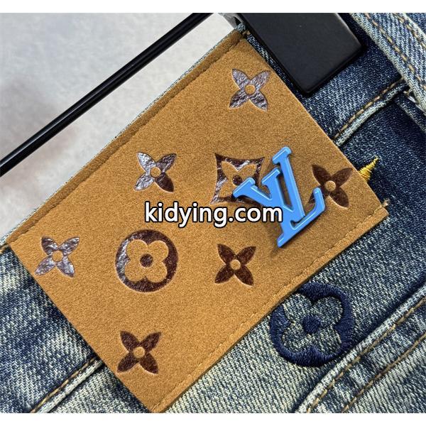 2025秋冬話題作・ネイビー 刺繍 LOUIS VUITTON ルイヴィトン コピー デニムパンツ トレンド最前線-7