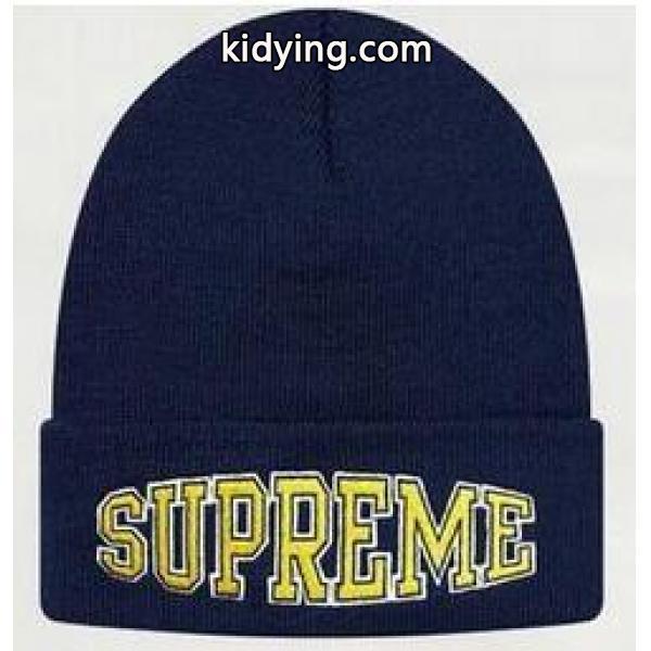 触心地いいSUPREMEニット帽シュプリーム半袖ニットキャッププリントロゴネイビープレゼント-0