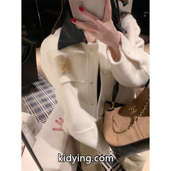 3点セット LOEWE ロエベ スーパーコピー 秋冬映え アイボリー コート 上質素材 高級感 注目-3