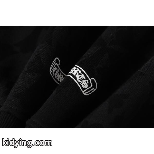 クロムハーツ コピー Chrome Hearts パーカー 売れ筋 ブラック 総柄 × フラワーモチーフ 存在感デザイン 2025秋冬コーデ-8