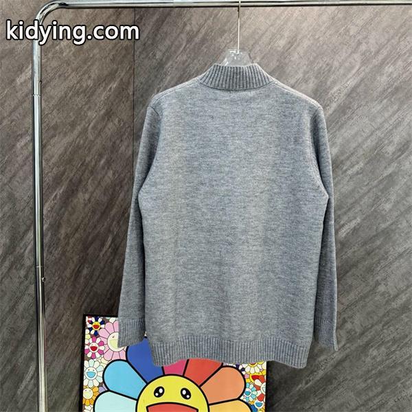 プラダ スーパーコピー ニットジップパーカー 柔らかい 上質 グレー 優良 N級品 PRADA-0