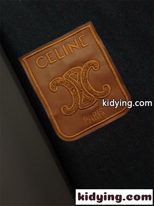 注目上昇 ホワイト レザーロゴパッチ 洗練 カジュアル CELINE セリーヌ コピー 半袖Tシャツ-3