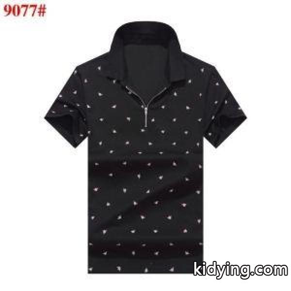 爆買い洗練されたメンズ半袖コットンプリント紳士Tシャツ黒白ベイビーグレーARMANIアルマーニ 服 激安-0