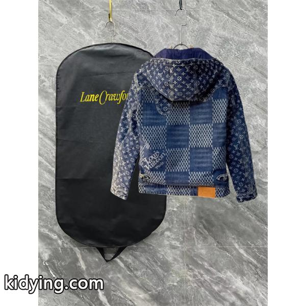 Louis Vuitton ルイヴィトン 偽物 デニムダウンジャケット 秋冬限定 高級感溢れる 人気 ネイビーブルー パッチワークデザイン-1