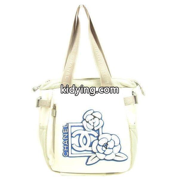 Chanel バッグ トートバッグ ココマーク カメリア柄 スポーツライン ホワイト グレー レディース 中古 Bag :T440:ブランドデポTOKYO - 通販ショッピング-0