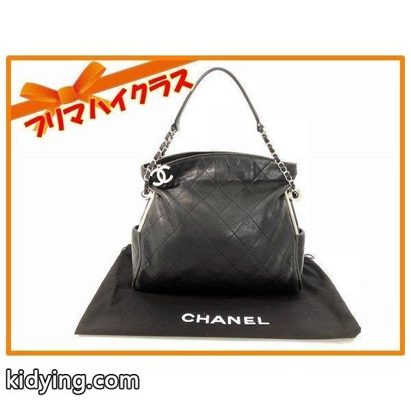 パリビアリッツ シルバー チェーン ワン ショルダーバッグ レザー ココマーク ロゴ ブラック ファスナー 中古 美品 :c-1-541:フリマハイクラス - 通販ショッピング-0