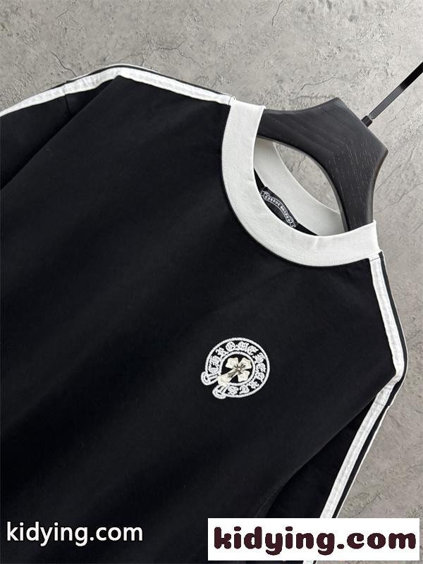 CHROME HEARTS クロムハーツ コピー Tシャツ 半袖 ラインデ ワンポイント オーバーサイズ ブラック-7