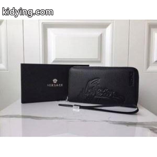 VERSACE ヴェルサーチ 財布 コピー ジップ長財布 春夏期間限定セール! 大人気 エンボス 通勤通学 大容量 ブラック 日常-0