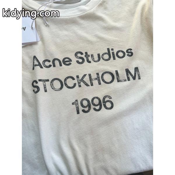 Acne Studios コピー 激安 アクネステュディオズ ロングスリーブTシャツ メンズ レディース兼用 STOCKHOLM 1996 ロゴ 長袖 カジュアル トップス シンプル-1