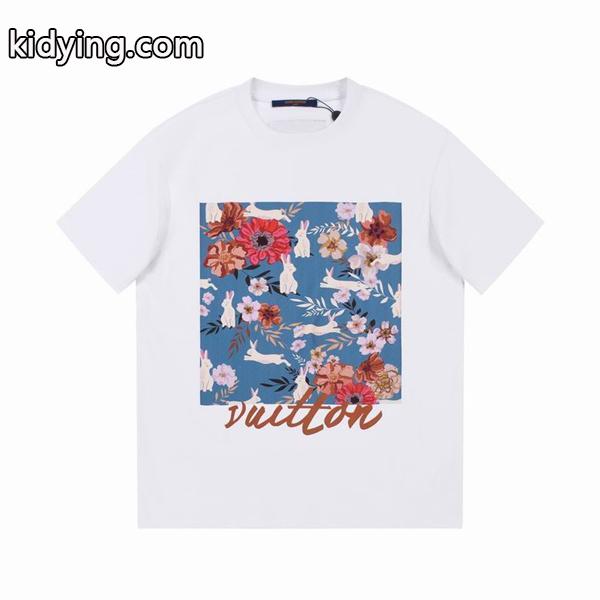 超激得大人気ブランドコピーブラックホワイトLOUIS VUITTONヴィトン スーパーコピー綿100%らしい爽やかなtシャツ-0