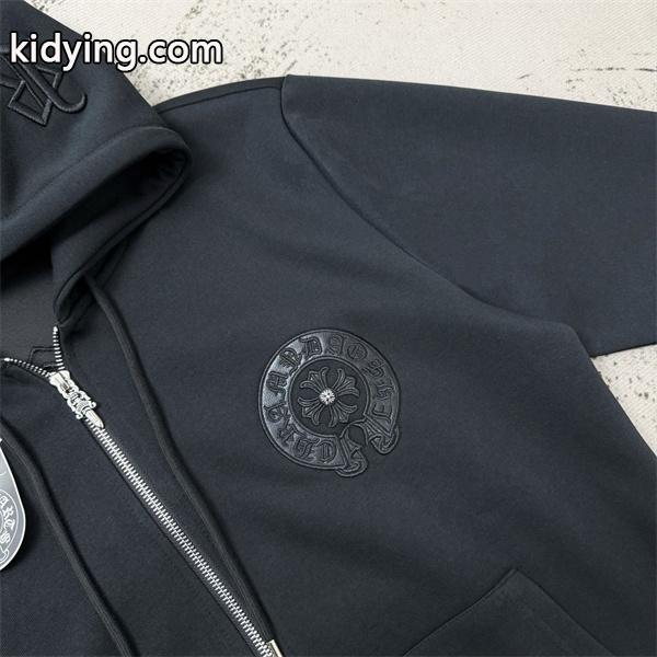 Chrome Hearts クロムハーツ 2025秋冬限定 ブラック クロスジップデザイン 偽物 パーカー 季節限定モデル-2