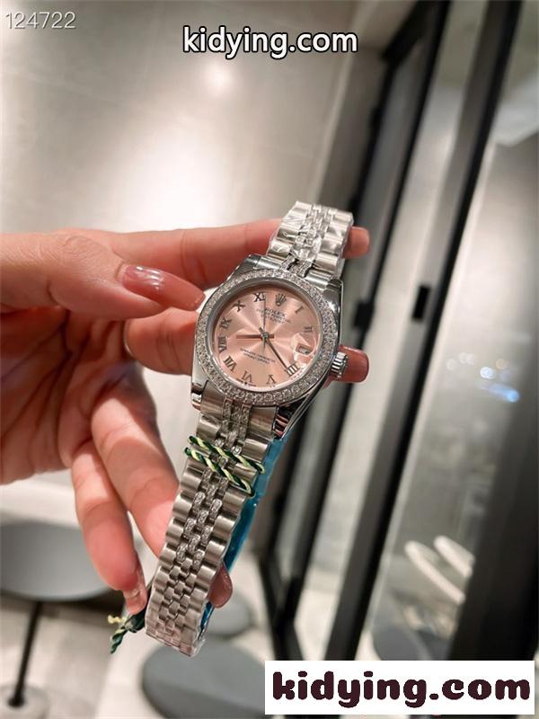 ロレックス コピー 31mm 腕時計 ROLEX レディース エレガント ダイヤ装飾 ピンク文字盤 高級感 防水仕様-6