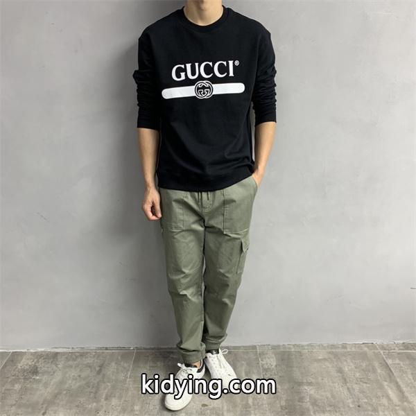 モノクロロゴ ホワイト グッチ GUCCI スーパーコピー パーカー ユニセックス ミニマル 2025秋冬コーデ-9