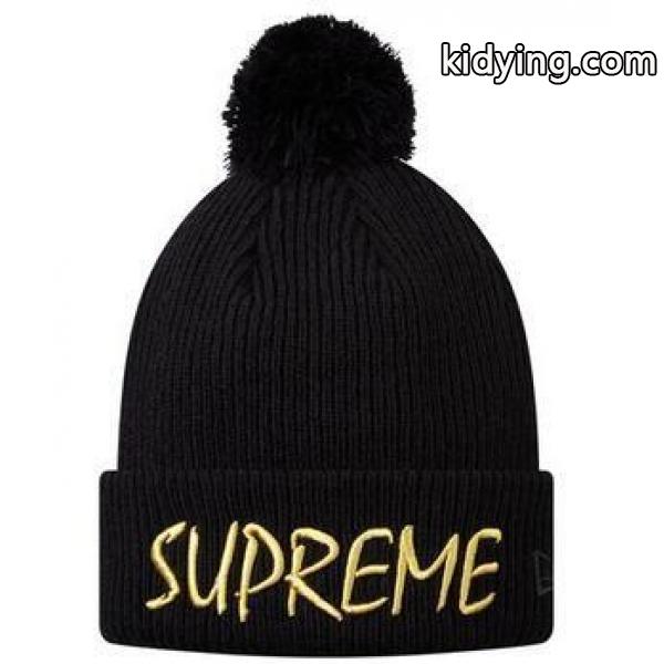 ポンポン付きのセンスがいいsupreme キャップ 偽物 シュプリーム 男女兼用の黒いニット帽子_シュプリーム SUPREME_ブランド コピー 激安(日本最大級)-0