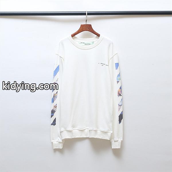 トレンド最前線 Off-White オフホワイト コピー クロスモチーフ 裏起毛 スウェット-3
