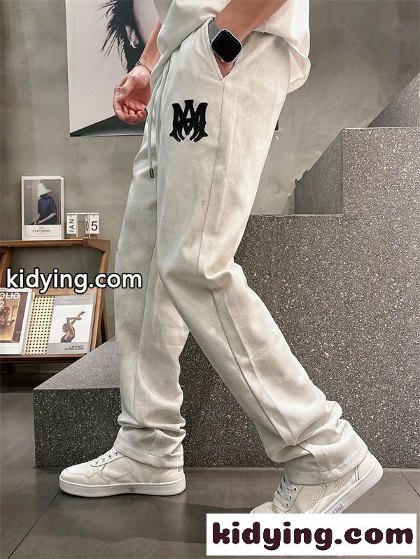 ロングパンツ アミリ コピー 刺繍ロゴ AMIRI ストレートシルエット スウェット素材 リラックス-8