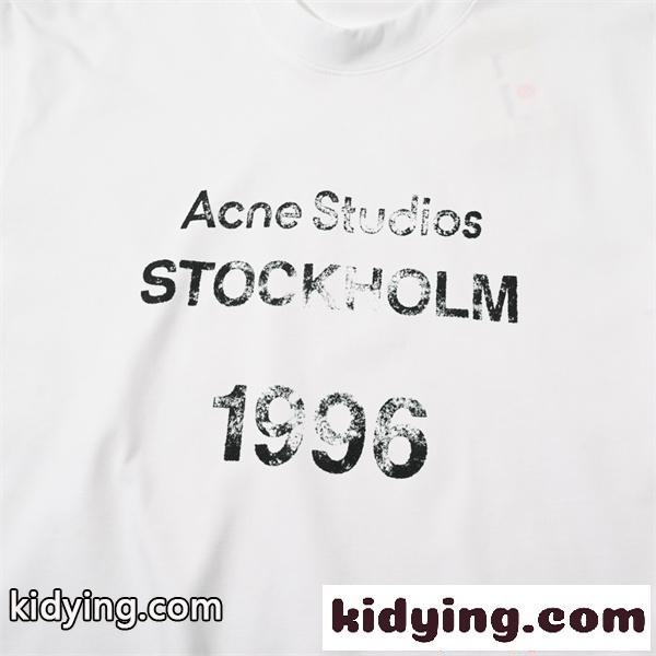 ロゴプリント Tシャツ 半袖 ユニセックス Acne シンプル カジュアル アクネストゥディオズ コピー-2