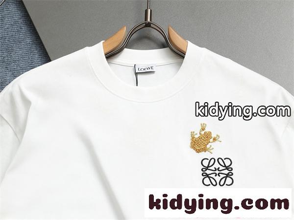 人气上昇 ブラック 刺繍 モードストリート 半袖Tシャツ LOEWE ロエベ コピー-3