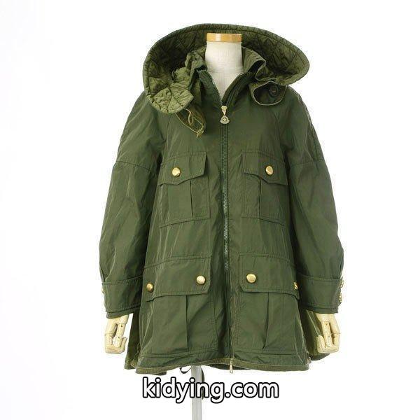 MONCLER モンクレール SERIOLE 異素材切り替え ミリタリージャケット コート グリーン 秋冬トレンド押さえたコーデスタイル レディース-0